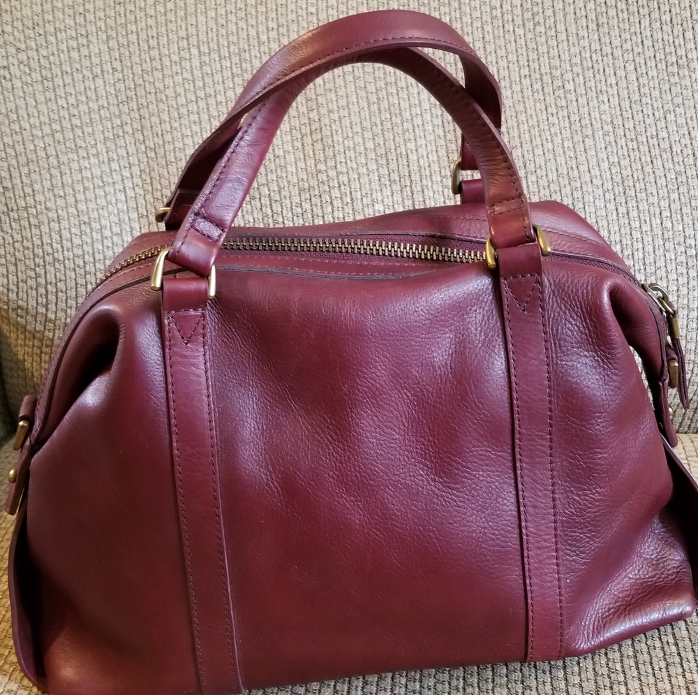 Burgundy Oxblood Leather Madewell Glasgow Satchel